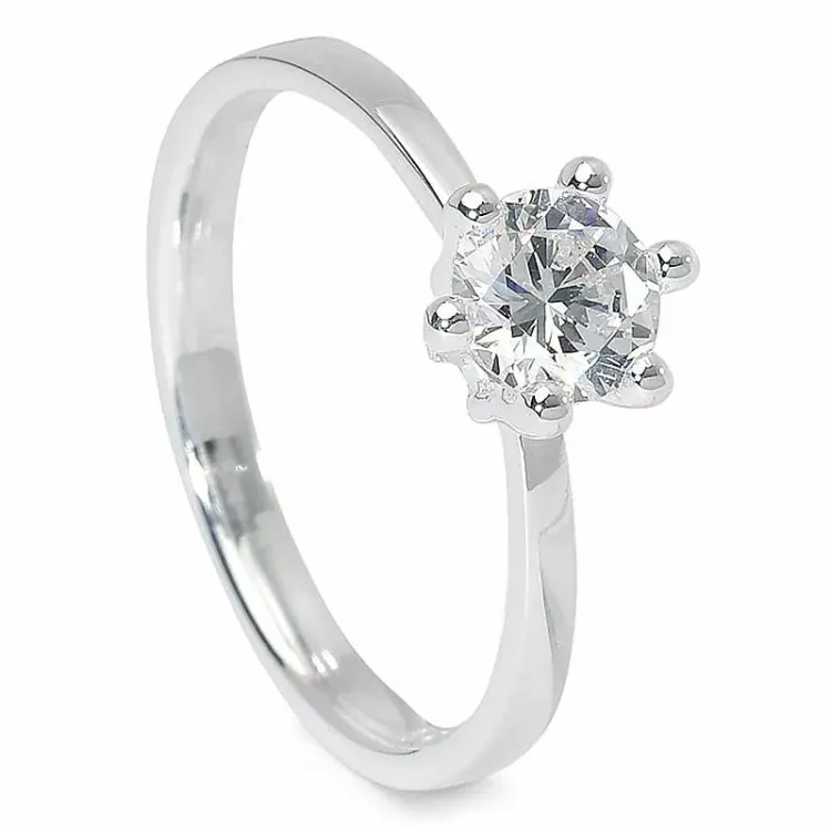 Enkel zirkon ring i sølv