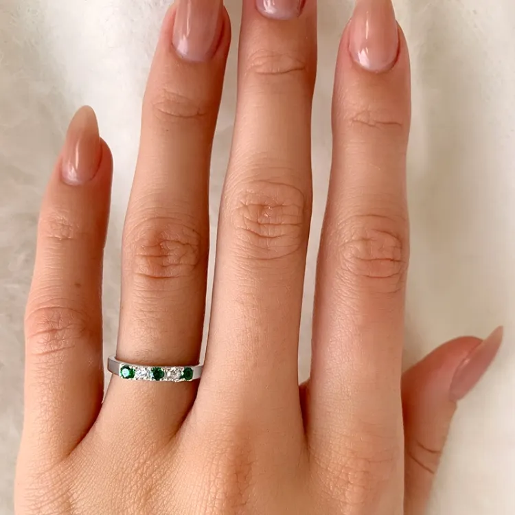 grøn zirkon ring i sølv