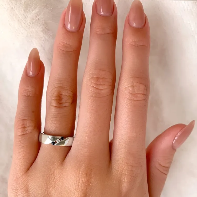 safir ring i sølv