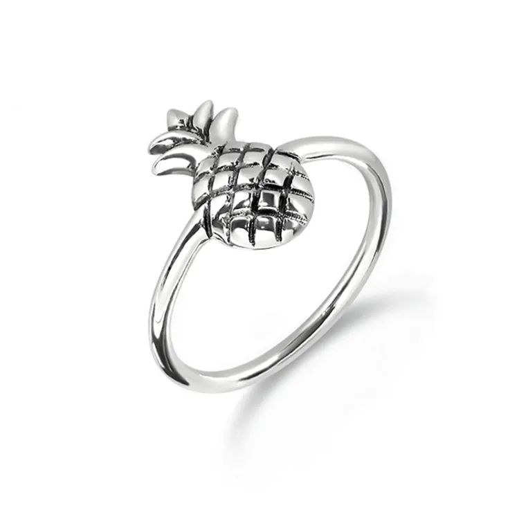 ananas ring i sølv