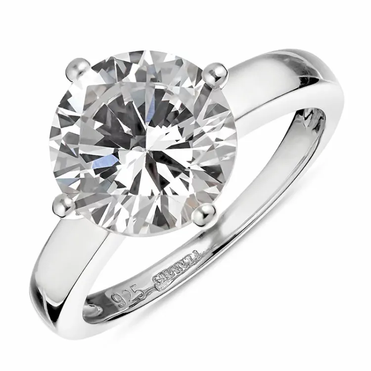 zirkon ring i sølv