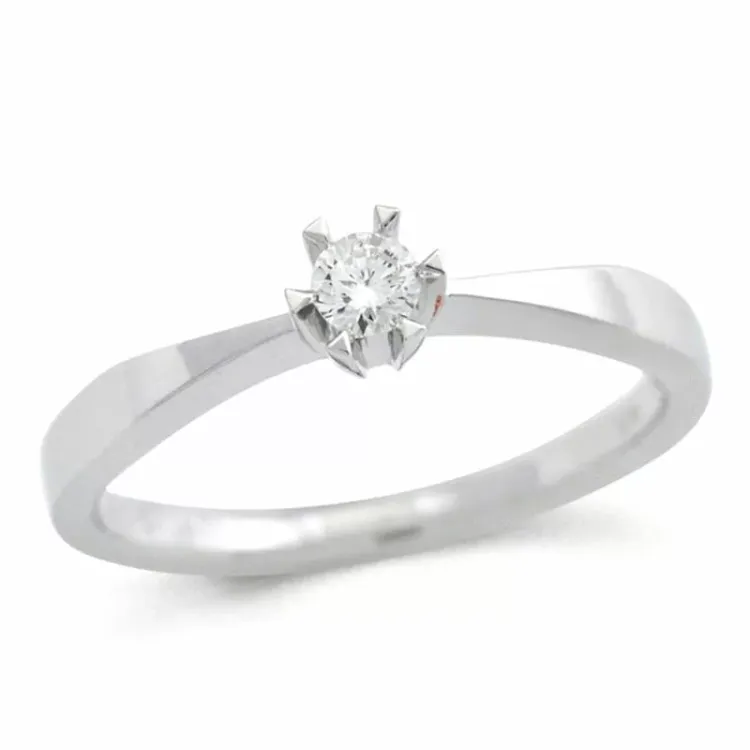 Kollektionsprøve diamant ring i 14 karat hvidguld 0,11 ct