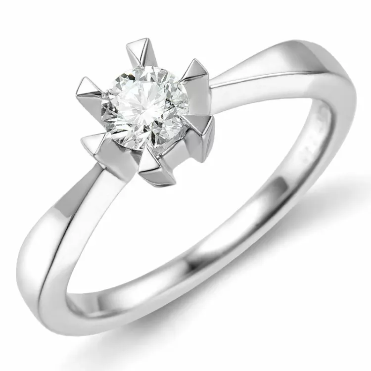 0,40 ct diamant solitairering i 14 karat hvidguld 0,40 ct