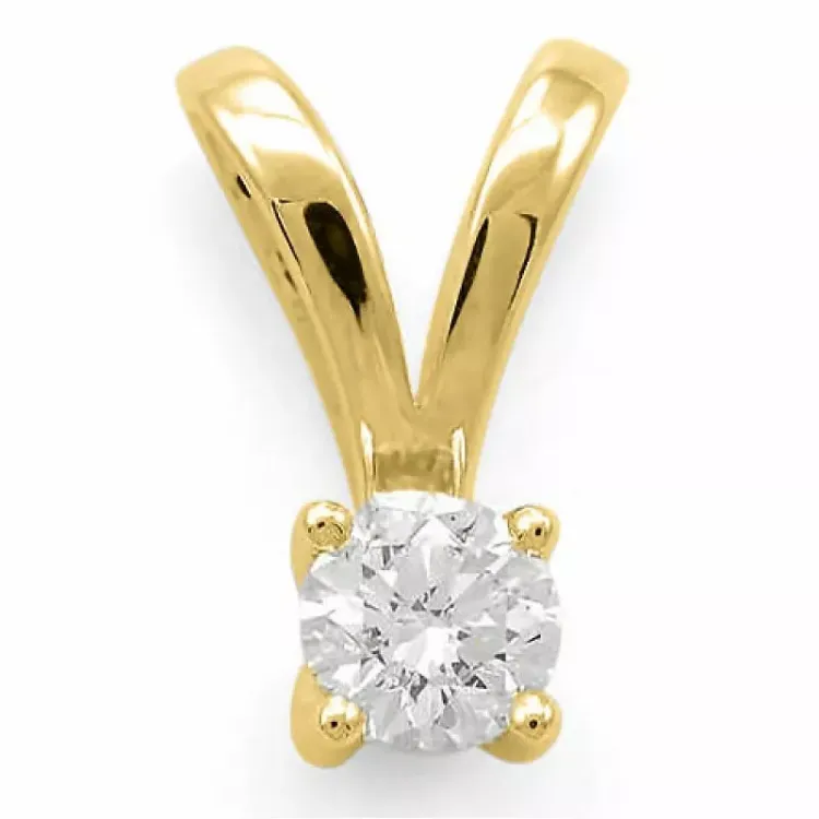 diamant solitairevedhæng i 14 karat guld 0,30 ct