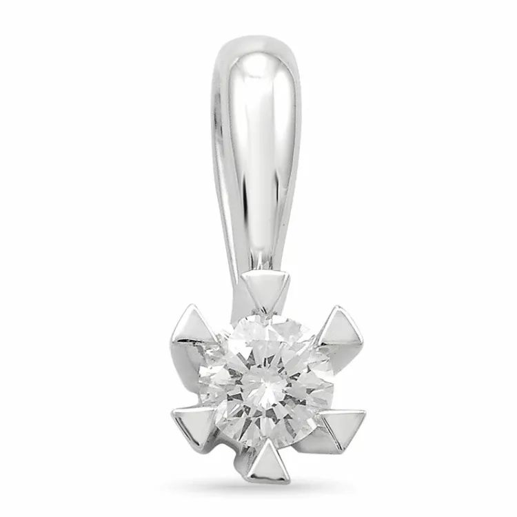 diamant solitairevedhæng i 14 karat hvidguld 0,20 ct