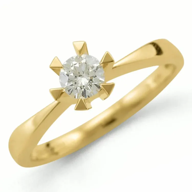 0,30 ct diamant solitairering i 14 karat guld 0,30 ct