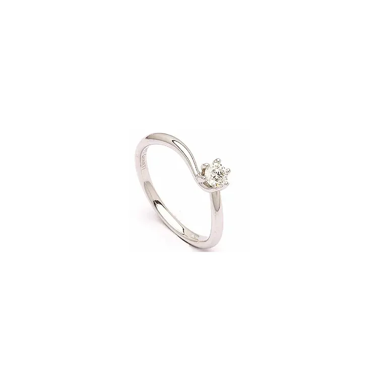 Enkel diamant hvidguldsring i 14 karat hvidguld 0,20  ct