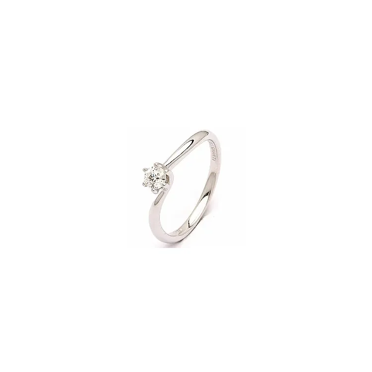 Enkel diamant hvidguldsring i 14 karat hvidguld 0,20  ct