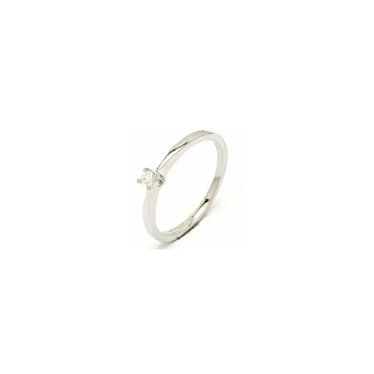 Elegant diamant hvidguldsring i 14 karat hvidguld 0,05  ct