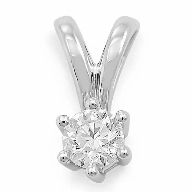 diamant solitairevedhæng i 14 karat hvidguld 0,20 ct