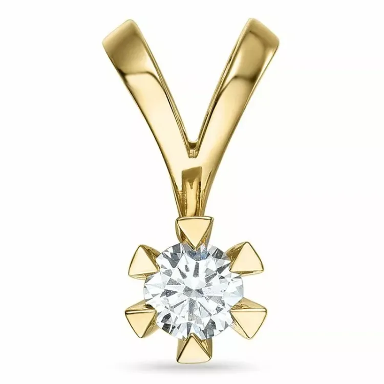 0,40 ct lab grown diamant solitairevedhæng i 14 karat guld 0,40 ct