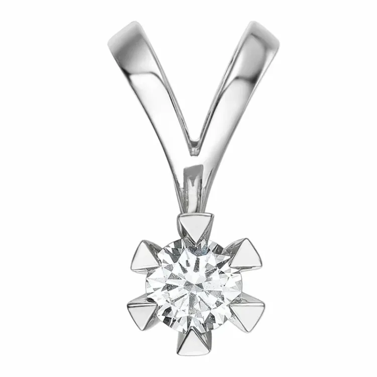 0,40 ct lab grown diamant solitairevedhæng i 14 karat hvidguld 0,40 ct
