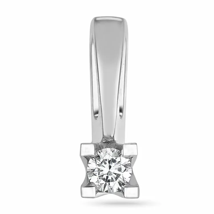 diamant solitairevedhæng i 14 karat hvidguld 0,10 ct