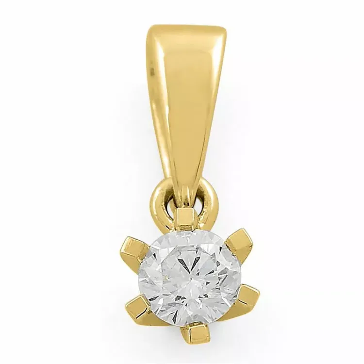 diamant solitairevedhæng i 14 karat guld 0,10 ct