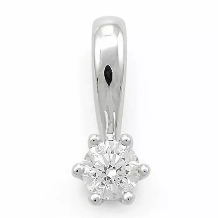 diamant solitairevedhæng i 14 karat hvidguld 0,10 ct