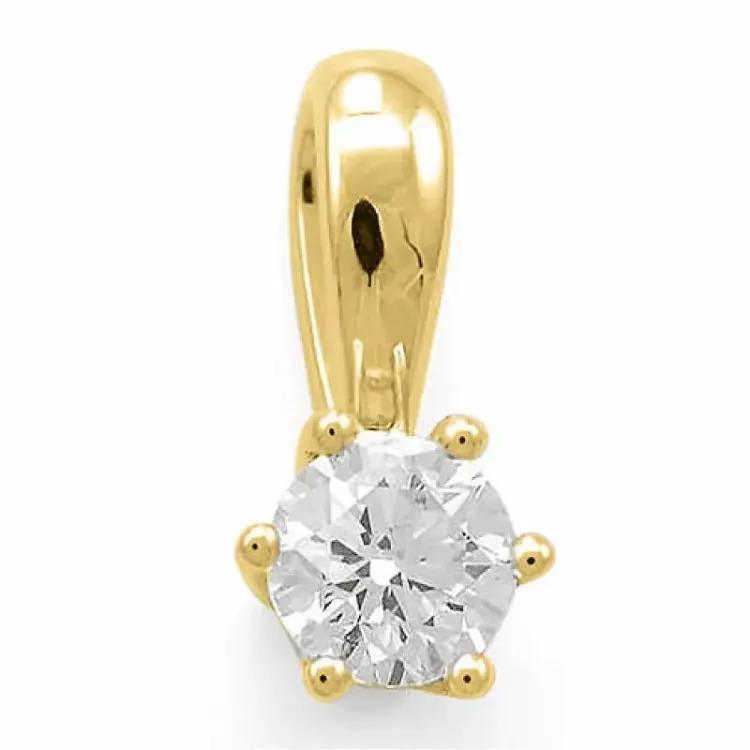 0,30 ct lab grown diamant solitairevedhæng i 14 karat guld 0,30 ct