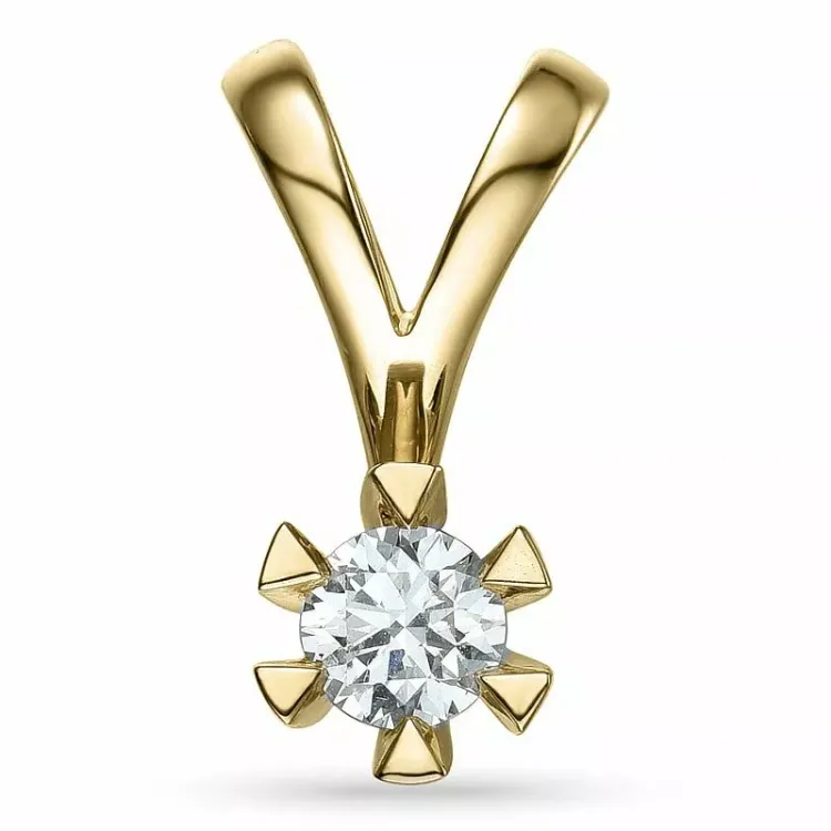 0,30 ct lab grown diamant solitairevedhæng i 14 karat guld 0,30 ct