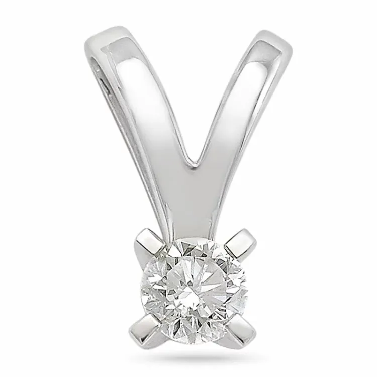 diamant solitairevedhæng i 14 karat hvidguld 0,20 ct
