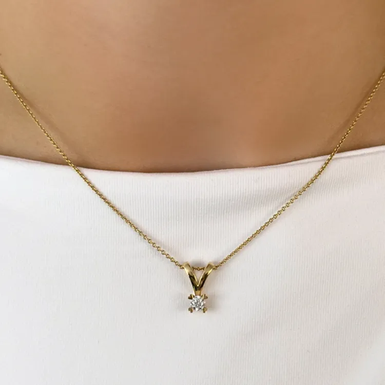 diamant solitairevedhæng i 14 karat guld 0,20 ct