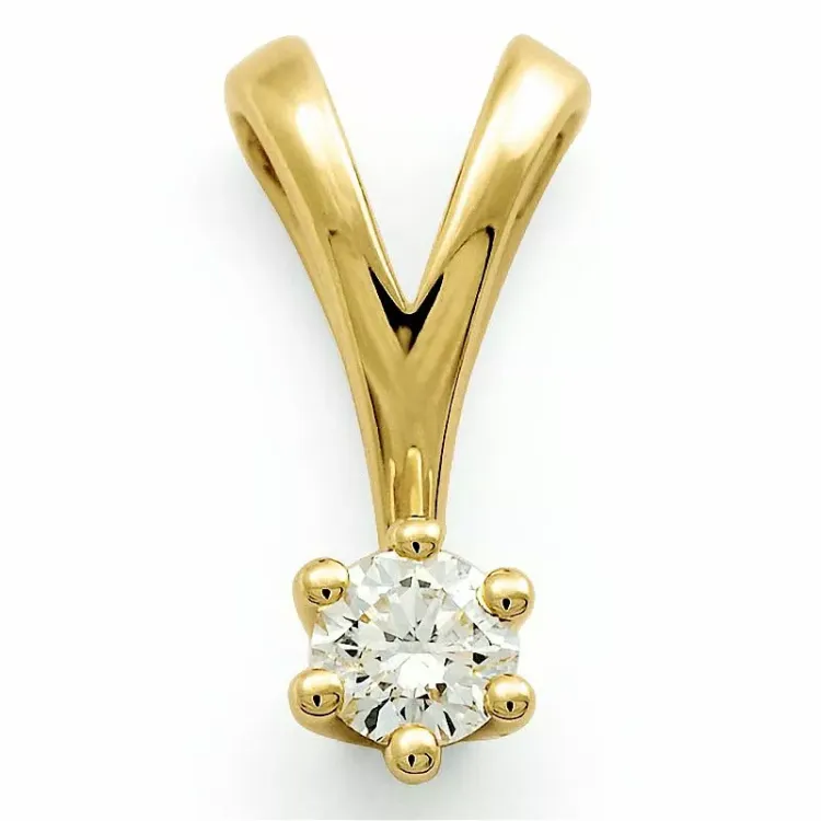 diamant solitairevedhæng i 14 karat guld 0,20 ct