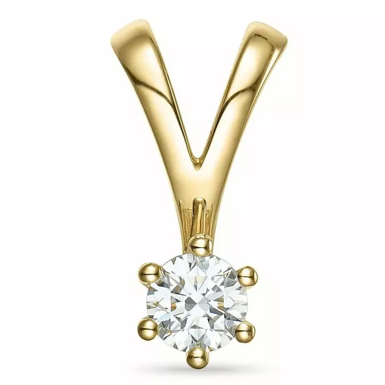 0,30 ct lab grown diamant solitairevedhæng i 14 karat guld 0,30 ct