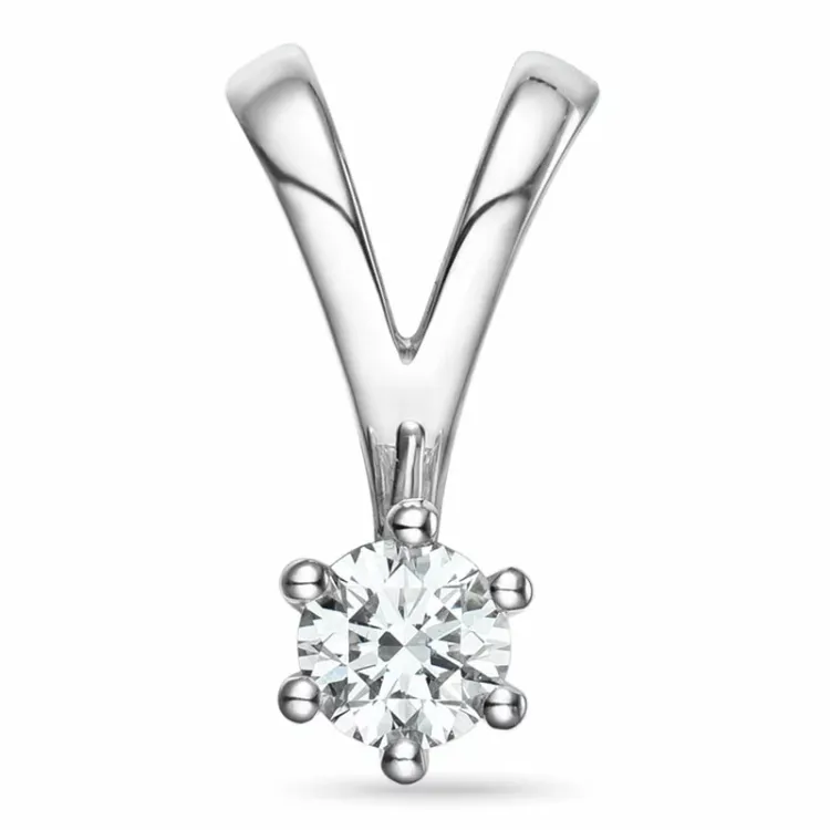 0,40 ct lab grown diamant solitairevedhæng i 14 karat hvidguld 0,40 ct