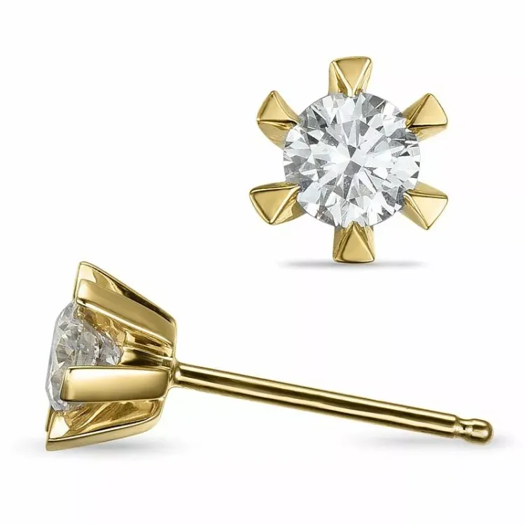 2 x 0,30 ct lab grown diamant solitaireørestikker i 14 karat guld med lab grown diamant 