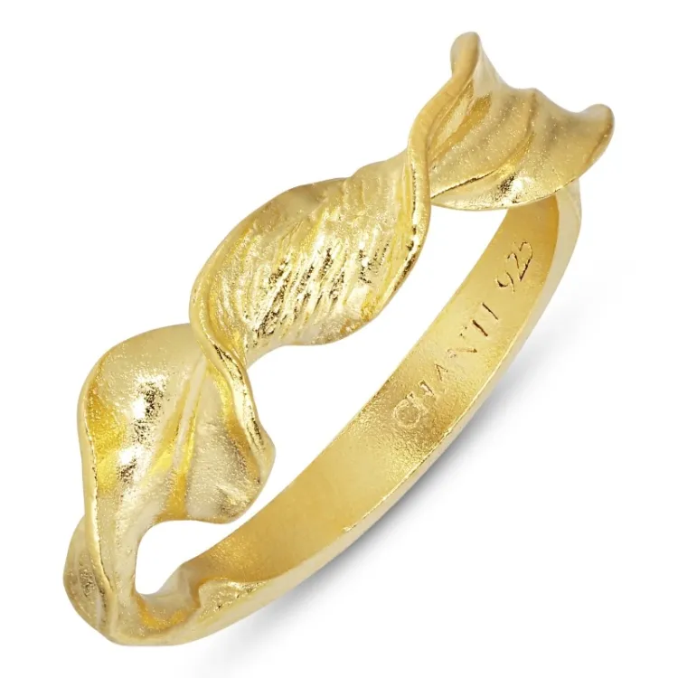 snoet ring i forgyldt sølv - Lumé Etched