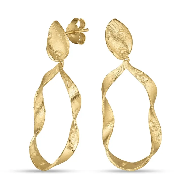 øreringe i forgyldt sølv - Lumé Etched