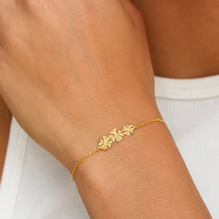 armbånd i forgyldt sølv 16 plus 3 cm x 6,5 mm  - Lumé Etched