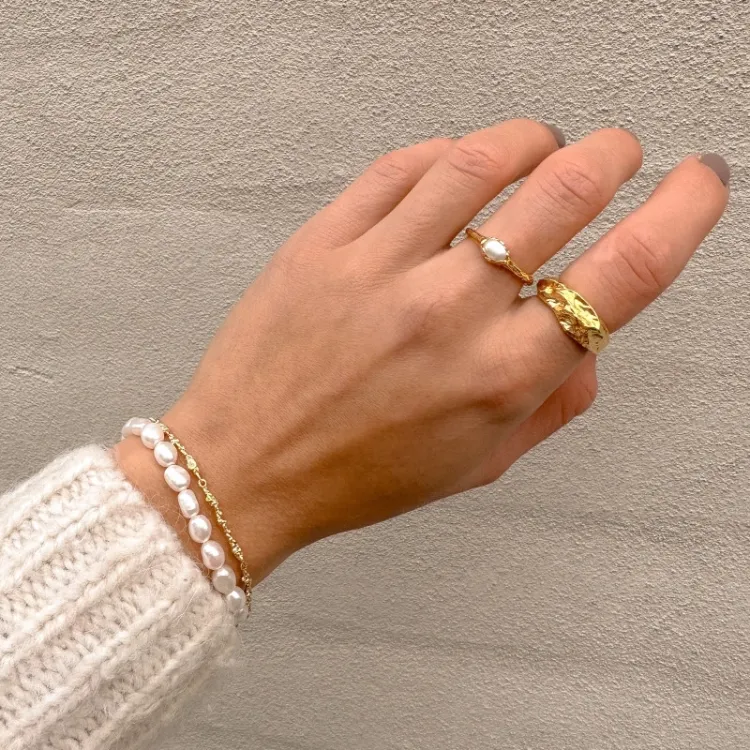ring i forgyldt sølv - Lumé Etched