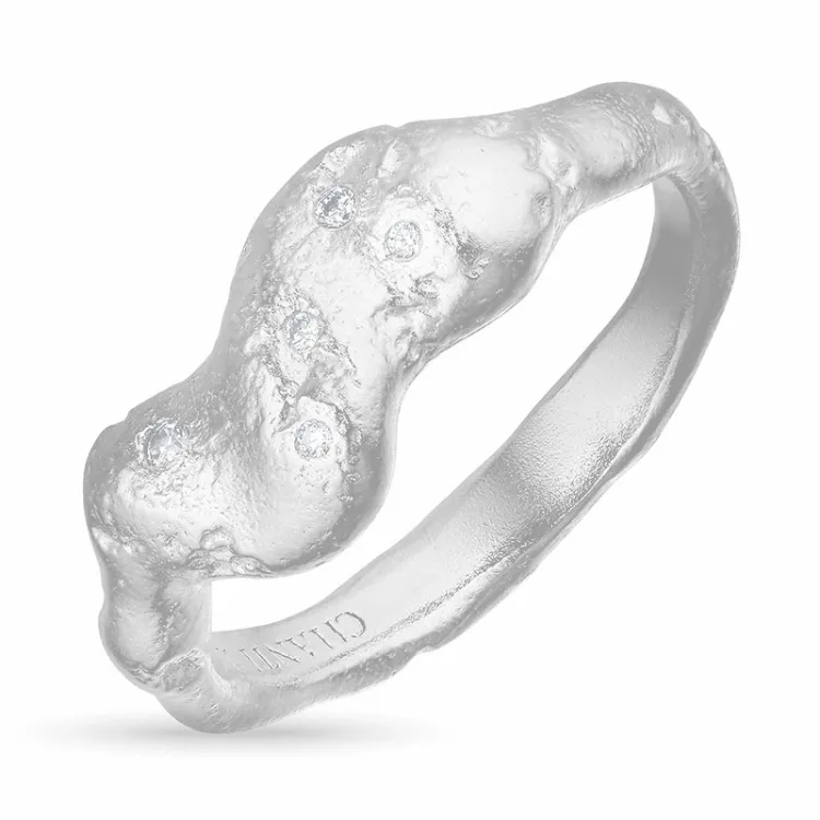 zirkon ring i sølv - Lumé Etched