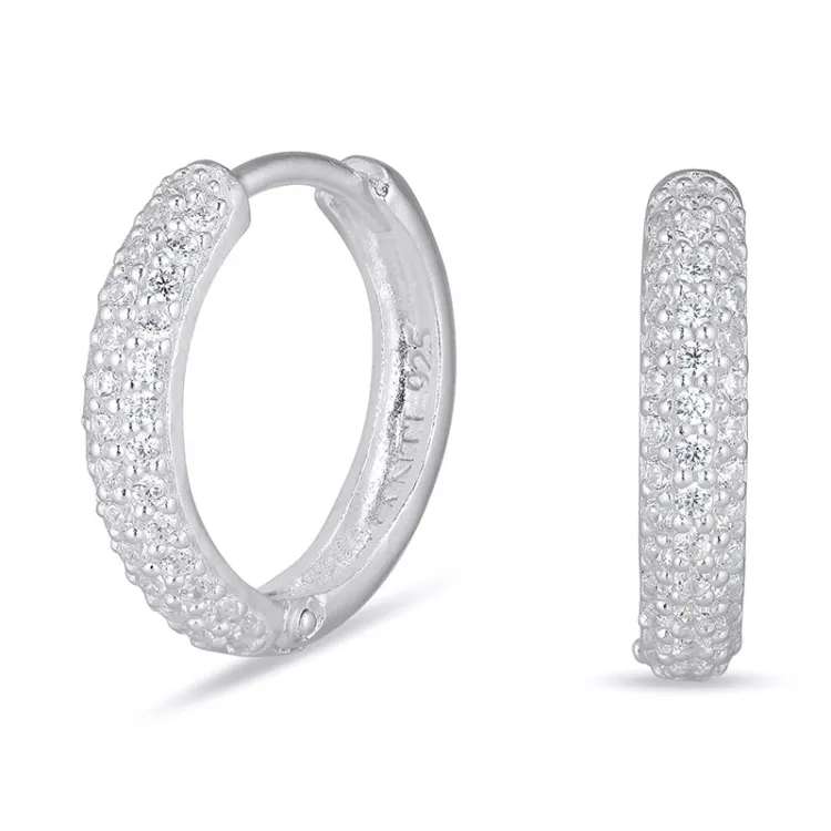 14 mm zirkon creoler i sølv - Lumé Illume