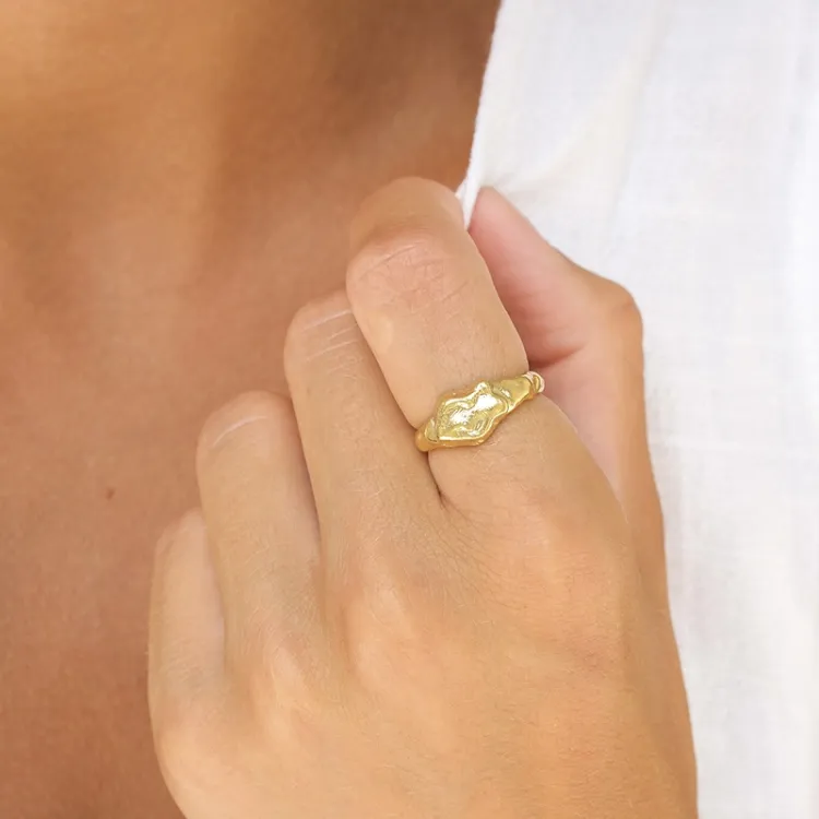 ring i forgyldt sølv - Lumé Etched