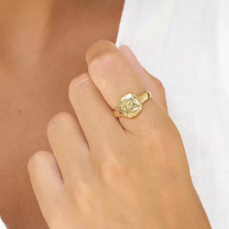 ring i forgyldt sølv - Lumé Etched