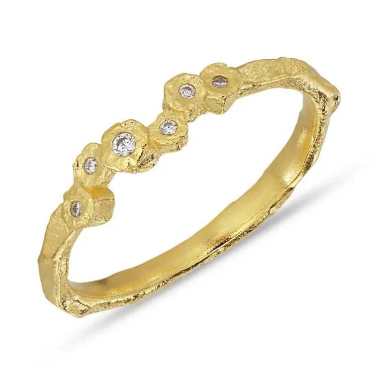 hvid zirkon ring i forgyldt sølv - Bubbly Sparkle