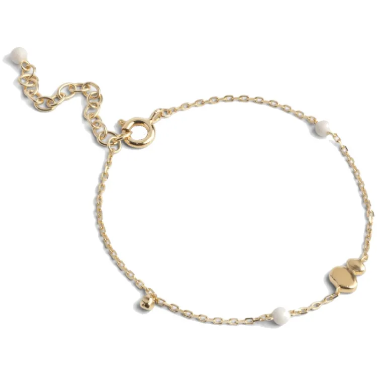 Enamel Melia Daisy armbånd i forgyldt sølv