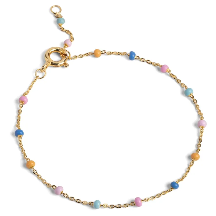 Enamel Lola Lolly armbånd i forgyldt sølv multifarvet emalje