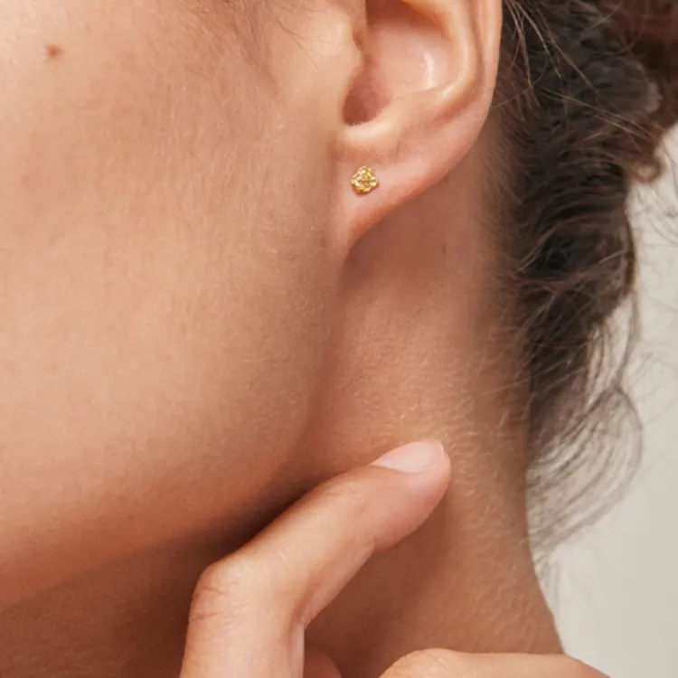 4 mm Enamel Rio Mini ørestikker i forgyldt sølv