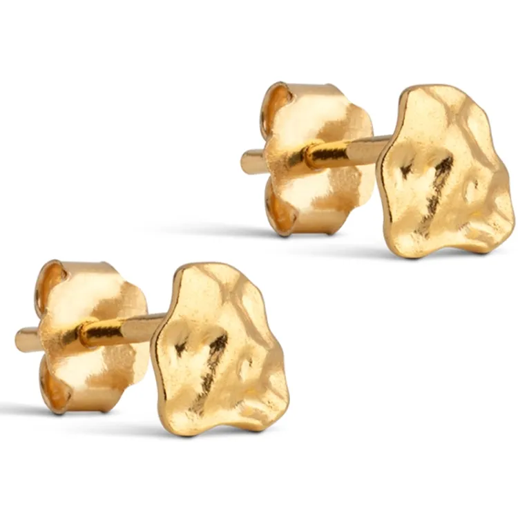 6 mm Enamel Rio ørestikker i forgyldt sølv