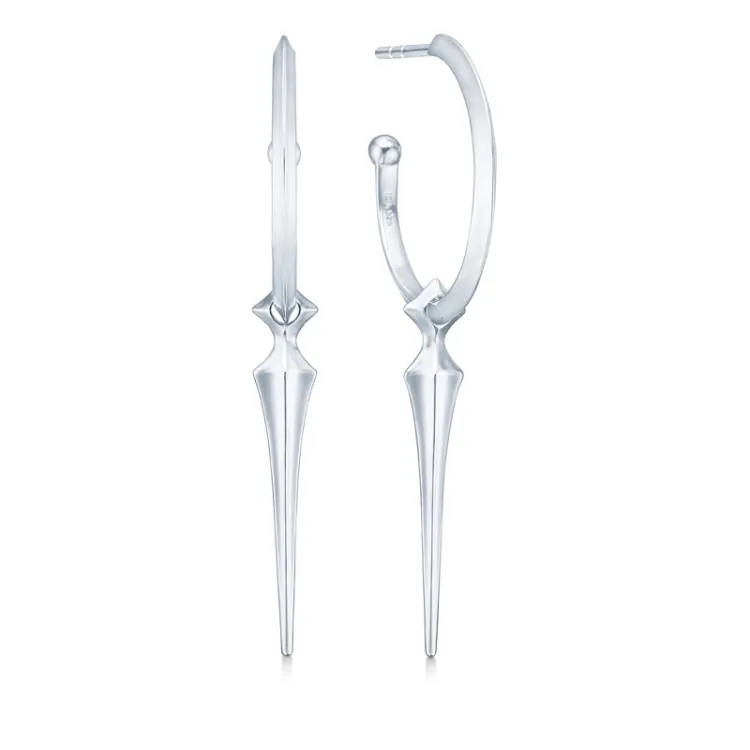 ID Fine IDH005SL Spear hoops i sølv