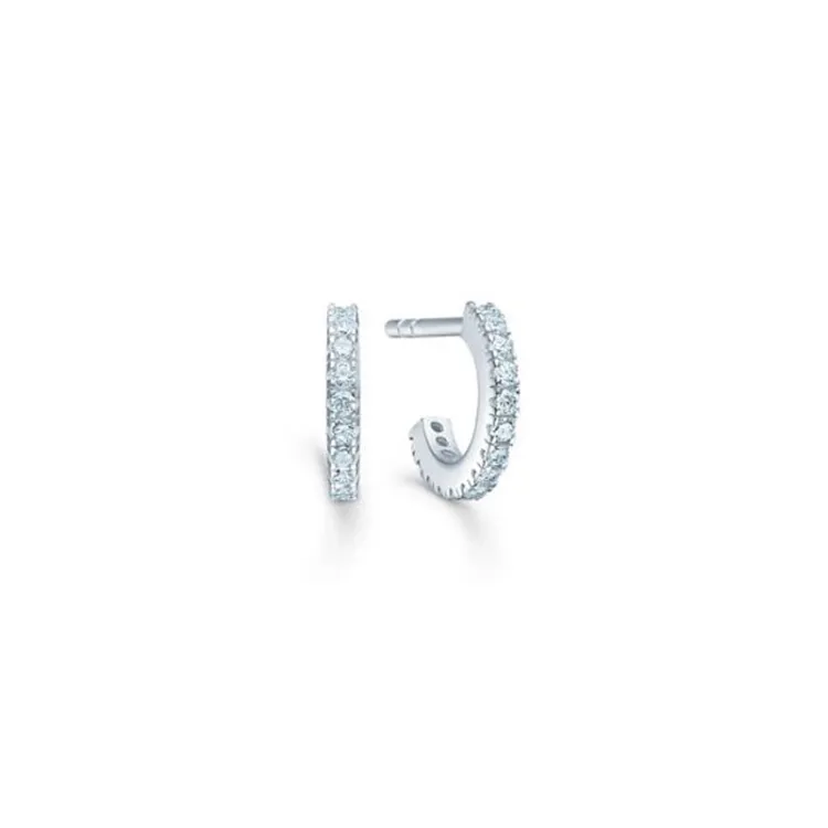 ID Fine IDH009SLWHITE Simplicity mini hoops i sølv hvid zirkon