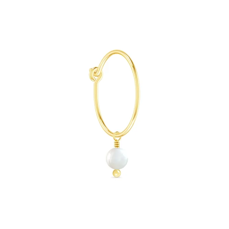 ID Fine IDH049GDWHITE Ibiza 1/2 par mini hoops i forgyldt sølv