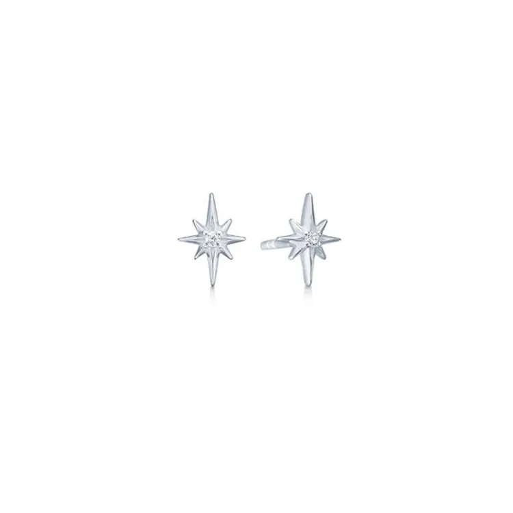 ID Fine IDS032SL Guiding Star øreringe i sølv hvid zirkon