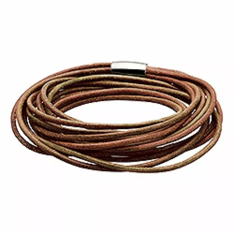 brun læderarmbånd i læder 18,0 cm x 15,0 mm