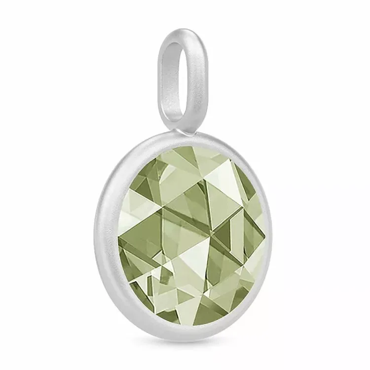 10 mm julie sandlau rundt vedhæng i satinrhodineret sterlingsølv grønne spinel sten 