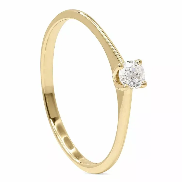 Hvid diamant guld guld ring i 9 karat guld 0,15 ct