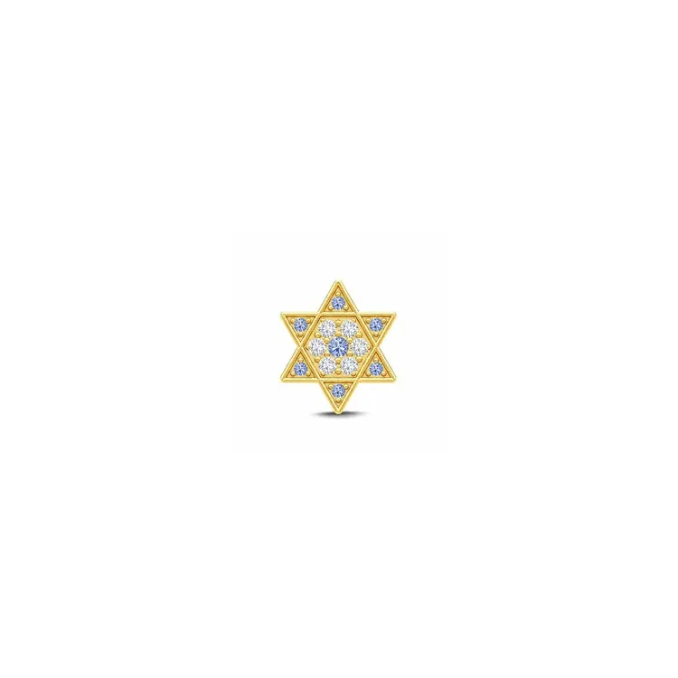 Julie Sandlau Clarity - Star Belie stjerne ørering i forgyldt sølv hvid swarovski krystaller blå swarovski krystaller