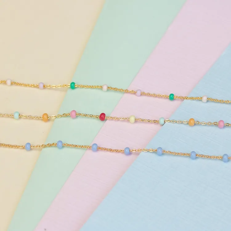 Enamel Lola Rainbow armbånd i forgyldt sølv regnbuefarvet emalje
