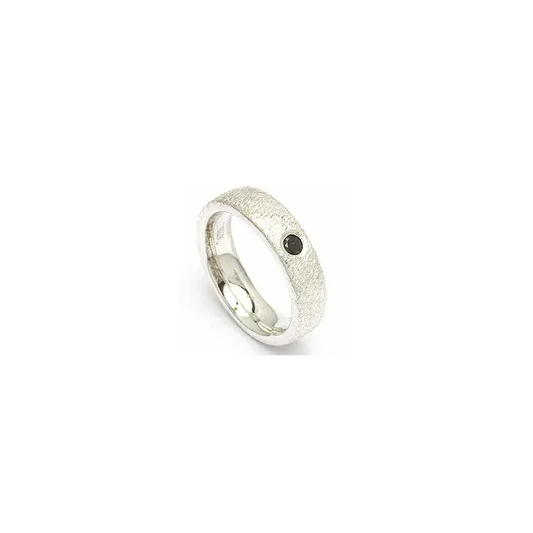 Kollektionsprøve sort diamant ring i sølv